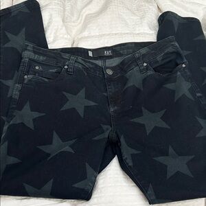 Kut from the Kloth Women’s 14 Dark Star Jeans - Grey Stars Black Skinny Jeans